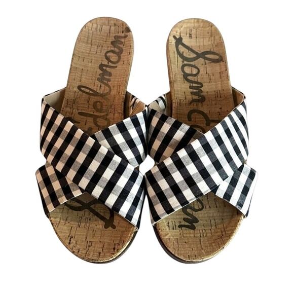 Sam Edelman Hattie Gingham Cross Slide Size 7 - Picture 7 of 7